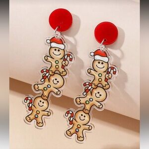 NEW Festive Gingerbread Man Earrings